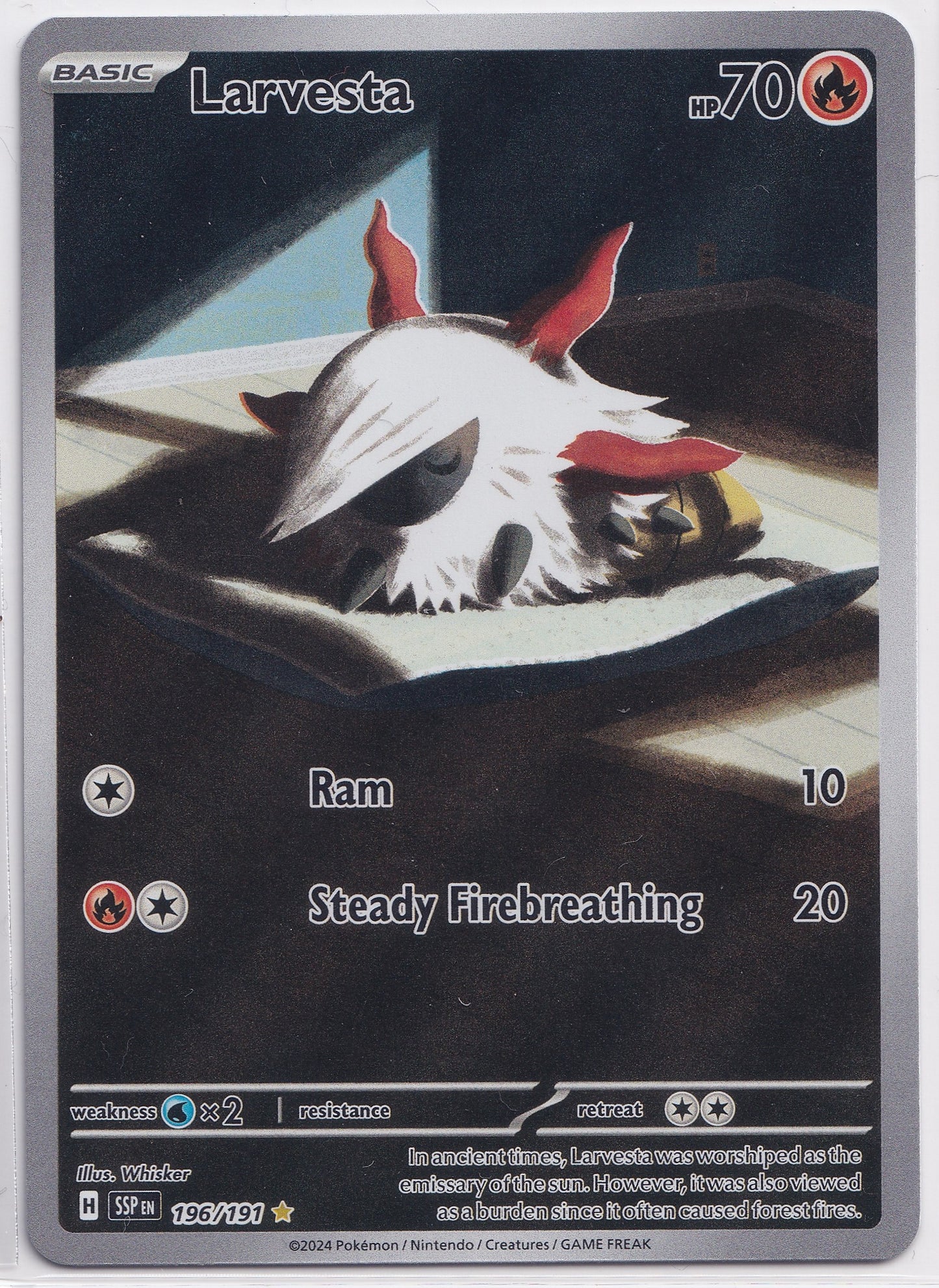 Larvesta - 196/191 - Illustration Rare - Surging Sparks - NM/M