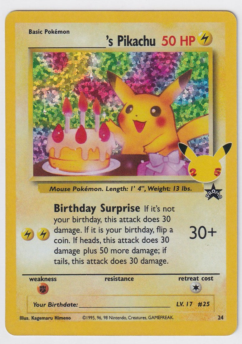 Birthday Pikachu 24/108 Celebrations 25th Anniversary