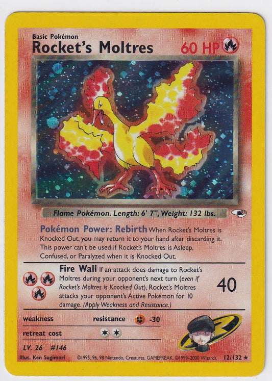 Rocket's Moltres 12/132 Gym Heroes Holo
