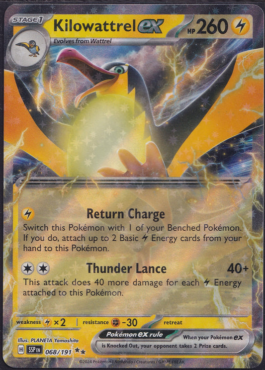 Kilowattrel EX 068/191 Double Rare Surging Sparks Pokemon TCG